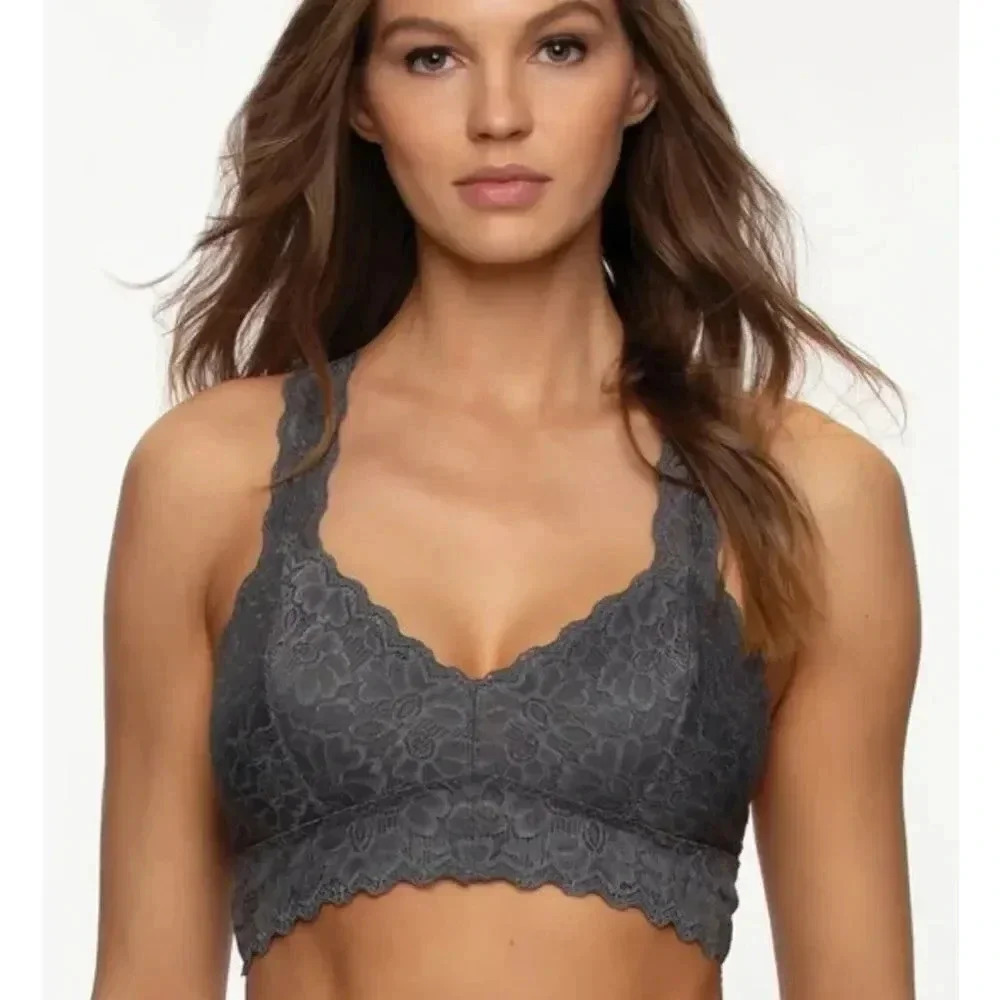 - FELINA GREY LACE RACERBACK BRALETTE SIZE M